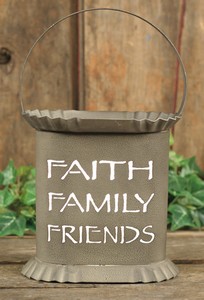 Oval Ash Color Faith/Family/Friends Electric Tin Wax Tart Warmer